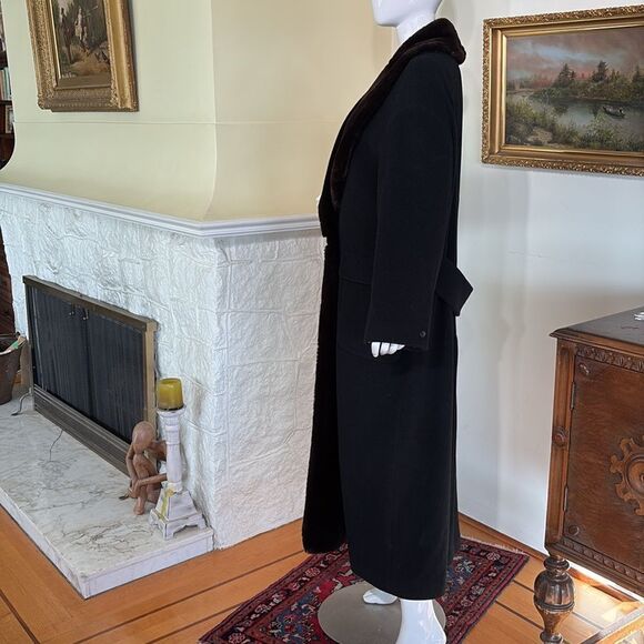 Vintage Nicole Farhi Wool/Cashmere Blend & Faux Fur Full Length Evening Coat - Picture 8 of 13